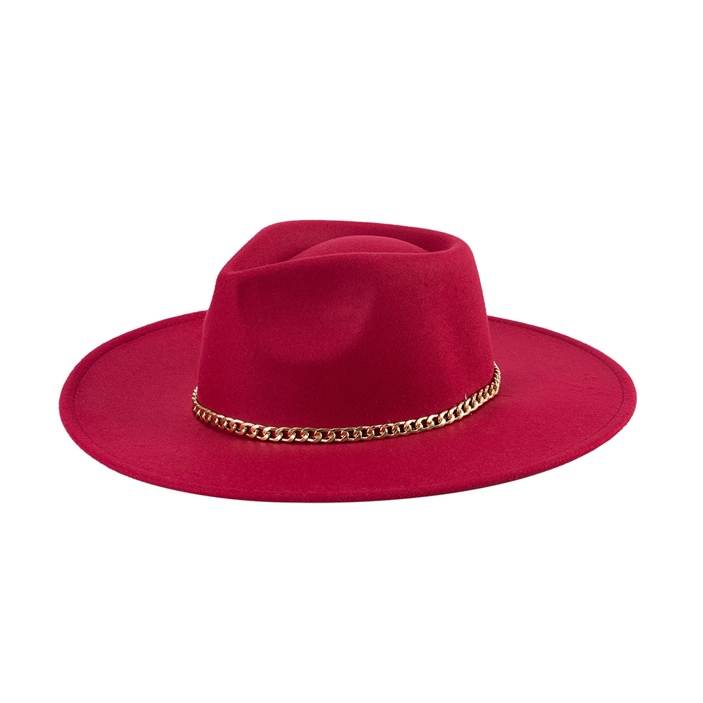 HA320080 GDBG Taki Chain Fedora Classic Hat