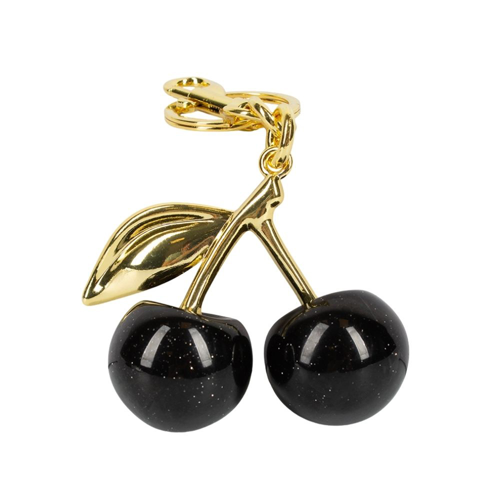 K200-BK Glittered Cherry Keychain / Bag Charm