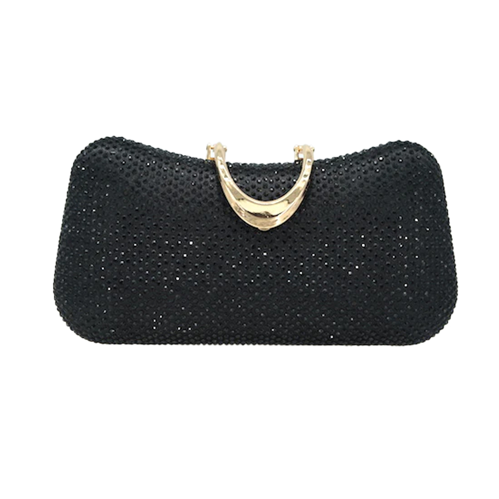 LA2277 BK Rhinestones Evening Clutch