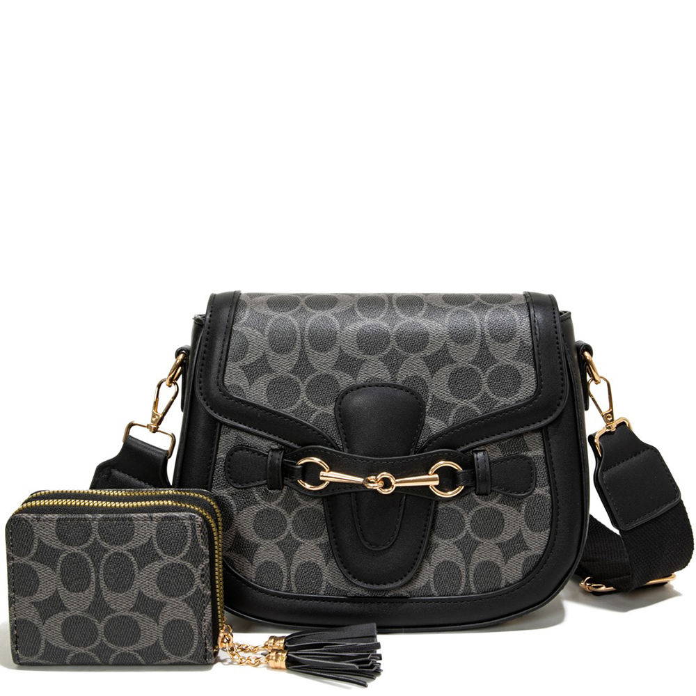 CC25521-M2 BK Fashion Crossbody Bag Set (2 N 1)