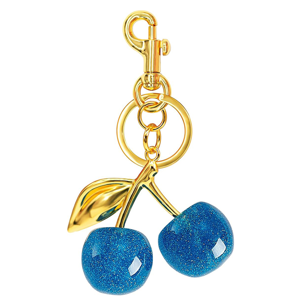 K200-BL Glittered Cherry Keychain / Bag Charm