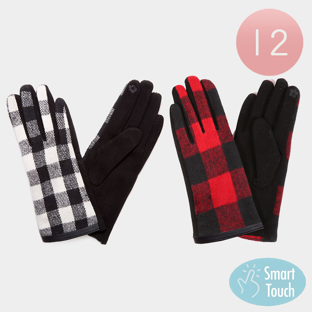 Buffalo Check Smart Touch Gloves