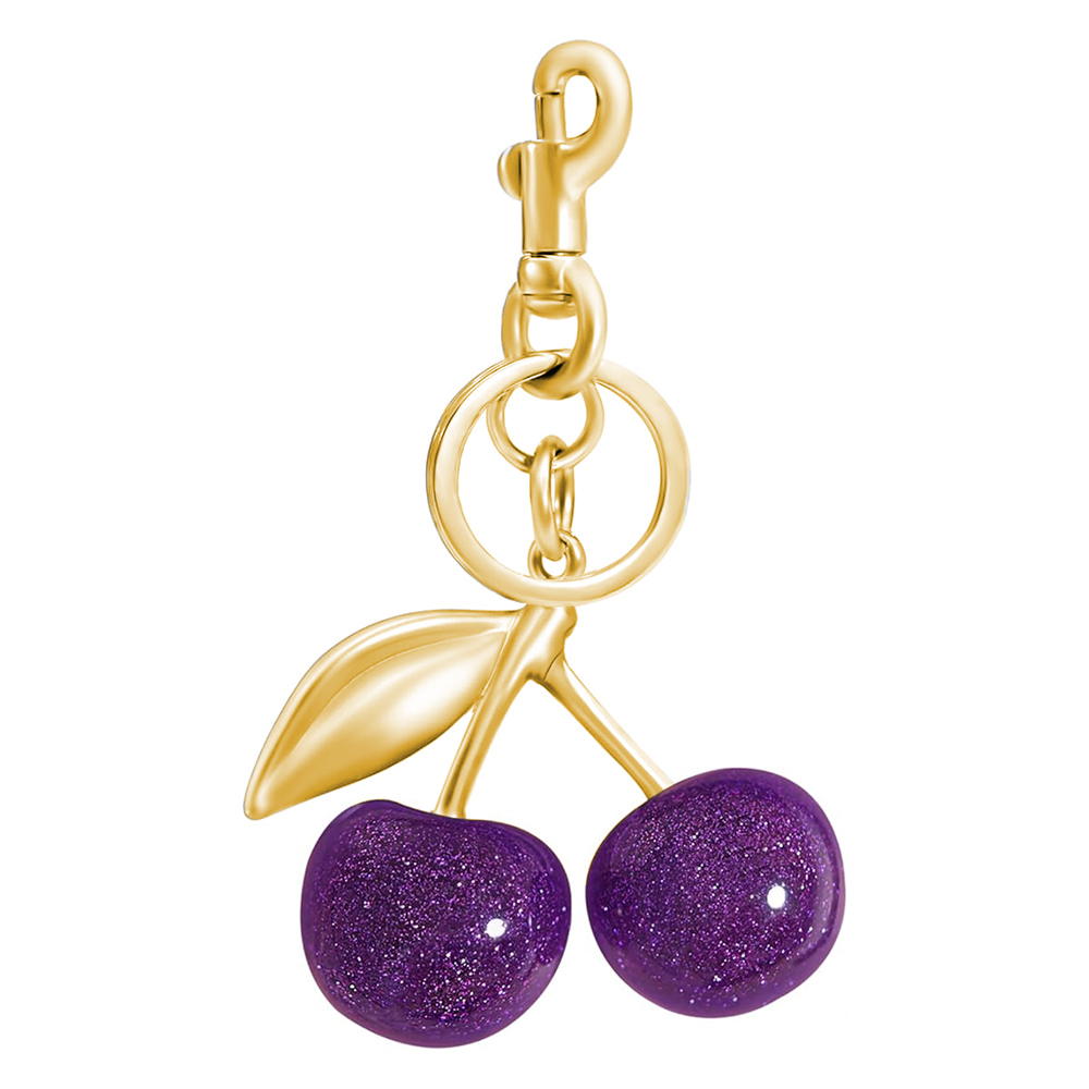 K200-PP Glittered Cherry Keychain / Bag Charm