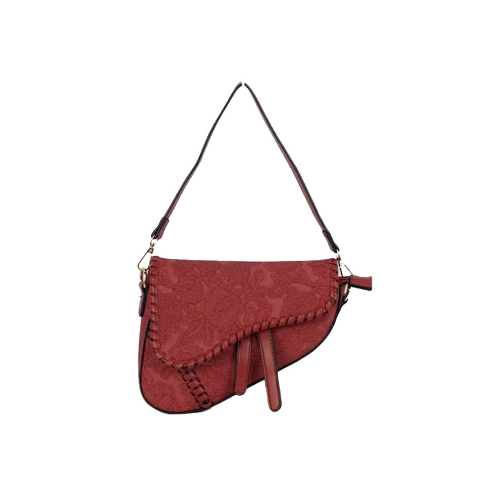 199 RD Two Straps Women Floral Printed Saddle Shoulder Bag
