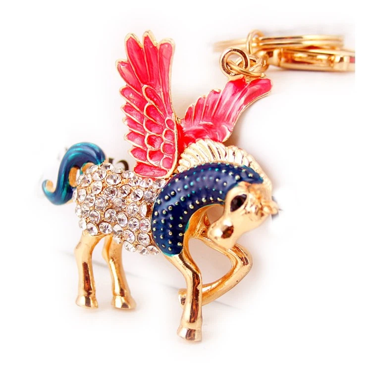 CL0373 Pegasus Rhinestones Keychain